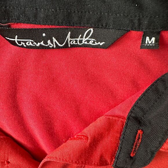 Travis Mathew Polo Shirt Men’s Medium Pinkish Red Baltusrol Golf Course Cotton - Picture 5 of 9